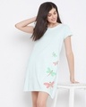 Shop Cotton Graphic Printed Short Nightdress With Pocket-Front