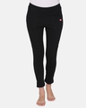 Shop Cotton Gym/Sports Activewear Track Pants In Black-Front
