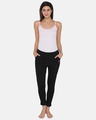 Shop Cotton Gym/Sports Activewear Track Pants In Black-Full