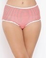 Shop Cotton High Waist Striped Hipster Panty-Front