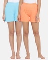 Shop Pack of 2 Cotton Chic Basic Boxer Shorts - Blue & Orange-Front