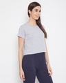 Shop Pack of 2 Cotton Chic Basic Cropped Sleep T-shirt - Blue & Grey-Design