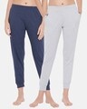 Shop Cotton Pack Of 2 Chic Basic Cuffed Pyjama   Grey-Front