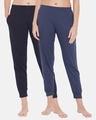 Shop Cotton Pack Of 2 Chic Basic Cuffed Pyjama   Blue & Grey