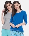 Shop Pack of 2 Cotton Chic Basic T-shirt - Grey & Blue-Front
