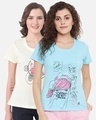 Shop Pack of 2 Cotton Print Me Pretty T-shirt - Blue & yellow-Front