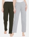 Shop Pack of 2 Women's Green & Grey Cotton Pyjamas