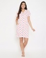 Shop Cotton Printed Button Up Short Nightdress With Pocket-Full