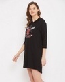Shop Cotton Printed Short Night Dress With Hoodie-Design