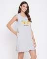 Shop Cotton Text Printed Short Nightrdess-Full