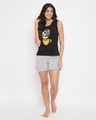 Shop Cup & Owl Print Top & Shorts In Black & Grey   100% Cotton