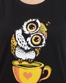 Shop Cup & Owl Print Top & Shorts In Black & Grey   100% Cotton