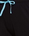 Shop Emoji Print Top & Solid Flared Pants In Light Blue & Black