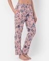 Shop Floral Print Pyjama In Baby Pink  Cotton-Full