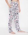 Shop Floral Print Pyjama In White   Cotton-Design