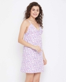 Shop Floral Print Short Night Dress In Light Pink  100% Cotton-Design