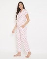 Shop Fly Print Button Me Up Shirt & Pyjama Set In Baby Pink-Design