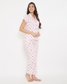 Shop Fly Print Button Me Up Shirt & Pyjama Set In Baby Pink-Full