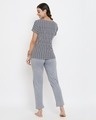 Shop Geometric Print Top & Pyjama In Navy-Design