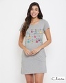 Shop Gift & Heart Print Short Night Dress-Front