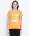 Shop Happy Is My Superpower Top In White  Cotton Rich-Front