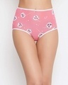 Shop High Waist Floral Print Hipster Panty In Pink-Front
