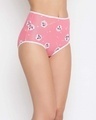 Shop High Waist Floral Print Hipster Panty In Pink-Full