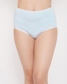 Shop High Waist Floral Print Hipster Panty In Powder Blue   Cotton-Front