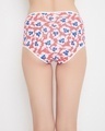 Shop High Waist Floral Print Hipster Panty In Red   Cotton-Design