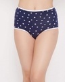 Shop High Waist Star Print Hipster Panty In Navy-Front