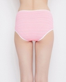 Shop High Waist Striped Hipster Panty In White  Cotton-Design