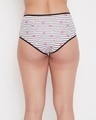 Shop High Waist Watermelon Print Hipster Panty With Mesh Panels In Grey   Cotton-Design