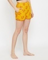 Shop Leaf Print Boxer Shorts In Yellow   Rayon-Design
