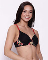 Shop Level 1 Non Wired Demi Cup Multiway Push Up Bra In Black-Design