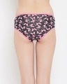 Shop Mid Waist Butterfly & Love Text Print Hipster Panty In Black   Cotton-Design