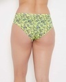 Shop Mid Waist Floral Print Hipster Panty With Inner Elastic In Lemon Yellow   Cotton-Design