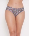 Shop Mid Waist Floral Print Hipster Panty With Inner Elastic In Multicolour   Cotton-Front