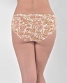 Shop Mid Waist Floral Print Hipster Panty With Inner Elastic In White   Cotton-Design