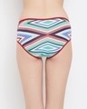 Shop Mid Waist Geometric Print Hipster Panty In Multicolour   Cotton-Design
