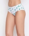 Shop Mid Waist Heart Print Hipster Panty In White-Design