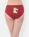 Shop Mid Waist Hipster Panty With Alligator & Heart Print Back In Maroon   Cotton-Design