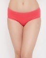 Shop Mid Waist Hipster Panty With Christmas Print Back In Dark Pink  Cotton-Front
