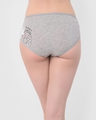 Shop Mid Waist Hipster Panty With Text & Graphic Print Back In Grey   Cotton-Design