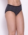 Shop Mid Waist Printed Hipster Panty In Navy-Full