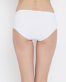 Shop Mid Waist Printed Hipster Panty In White   Cotton-Design