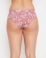 Shop Mid Waist Printed Hipster Panty With Inner Elastic In Red   Cotton-Design