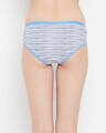 Shop Mid Waist Striped Hipster Panty In White   Cotton-Design