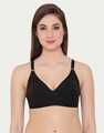Shop Non Padded Full Support Bra In Black   Cotton Rich-Front