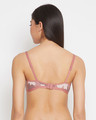 Shop Non Padded Non Wired Demi Cup Camouflage Print Plunge Bra In Dusty Pink   Cotton-Design