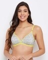 Shop Non Padded Non Wired Full Coverage Bra In Grey Melange   Cotton-Front